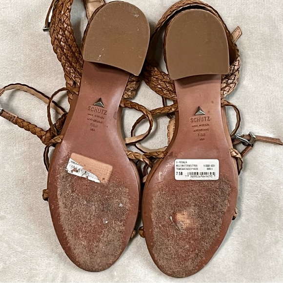 Schutz Rosalia Strappy Block Heel Sandal in Deep Nude Leather, 7.5 - Picture 11 of 14